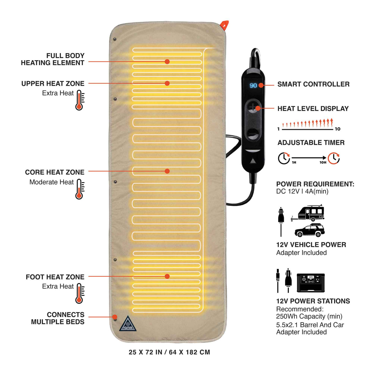 Exquisite Heated Seat Cushion,12v Car Seat Heater Car Heat Seat