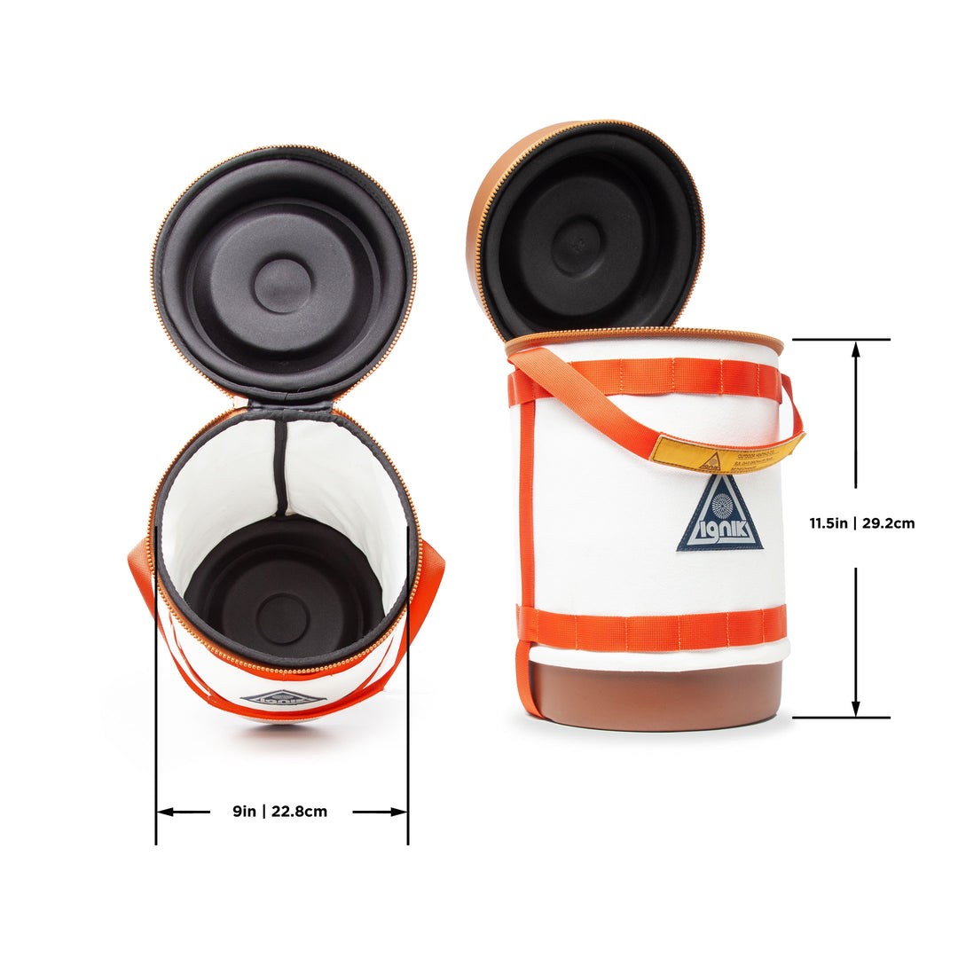 Gas Growler 5lb Case White Dimensions